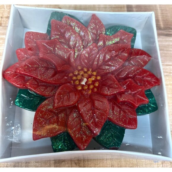 Poinsettia Shaped Candle By Aracely Interior Decor - Picture 1 of 4